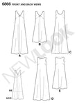 New Look Sewing Pattern 6866 Misses Dresses, Size A (S-M-L-XL)