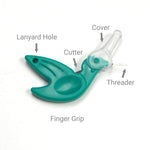 Dritz Hummingbird Threaders Needle Accessories, None,Green, 7/8" x 1-7/8"