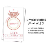 50 Diamond Bridal Shower Scratch Off Game Cards, Bride Shower Party Activity Games, Wedding Shower Ideas, Mini Size 2X3.5 inches, Bachelorette Party Scratch off Cards Tickets (L318)