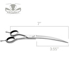 Recubay Left Handed Matte Deluxe Dog Grooming Scissors Great Grooming Shears for All Breeds ,Design For Professional Groomer. (7" Curved Lefty) 7" Curved Lefty