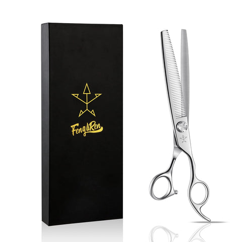 Fengliren High-end Professional Dog Grooming Thinning Scissors Teeth Cutting Blending Shears Pet Texturizing Shears 7.5 Inch Extremely Very Sharp Stainless Steel Alloy For Cat Horse And Other Animals
