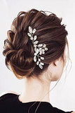 Bridal Hair Accessories, Beusoulover 3pcs Crystal Wedding Hair Pieces, Handmade Rhinestone Bridal Hair Pin for Women, Girls, Bridesmaids (Silver)