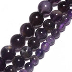 60pcs 6mm Natural Stone Beads Smooth Amethyst Beads Energy Crystal Healing Power Gemstone for Jewelry Making, DIY Bracelet Necklace