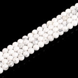 Natural Stone Beads 4mm White Howlite Gemstone Round Loose Beads Crystal Energy Stone Healing Power for Jewelry Making DIY,1 Strand 15"
