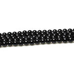 MJDCB 7A Natural Black Agate Gemstone Loose Beads Round 6mm Crystal Energy Stone Healing Power for Jewelry Making