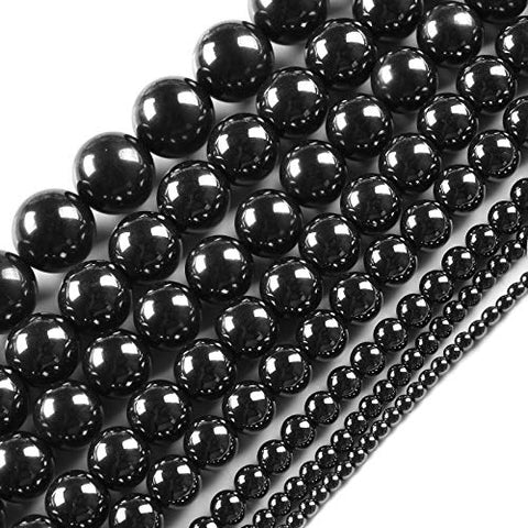 Natural Stone Beads 10mm Hematite Gemstone Round Loose Beads Crystal Energy Stone Healing Power for Jewelry Making DIY,1 Strand 15"