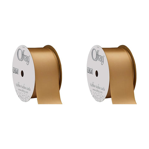Berwick Offray 980644 1.5" Wide Single Face Satin Ribbon, Old Gold Yellow, 4 Yds (Pack of 2) 12 Foot (Pack of 2)