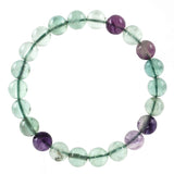 Adabele Natural Gemstone Bracelet 7.5 inch Stretchy Chakra Gems Stones 8mm (0.31") Beads Healing Crystal Quartz Women Men Girls Gifts (Unisex) Multi-color Fluorite 7.0 Inches