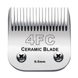4FC Blade Detachable Pet Clipper Replacement Blades Compatible with Andis Pet Clipper /Oster A5/Wahl KM Series Dog Clipper ,Ceramic Blade & Stainless Steel Blade 1pack 4fc:3/8''(9.5mm)