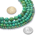 Natural Stone Beads 8mm Green Turquoise Gemstone Round Loose Beads Crystal Energy Stone Healing Power for Jewelry Making DIY,1 Strand 15"