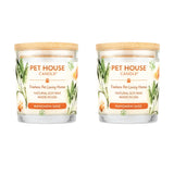One Fur All, Pet House Candle - 100% Soy Wax Candle - Pet Odor Eliminator for Home - Non-Toxic and Eco-Friendly Air Freshening Scented Candles (Pack of 2, Mandarin Sage) Pack of 2