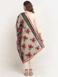 Shasmi Women's Heavy White Colour Net Embroidered Fancy phulkari work Dupatta for women (Gulabi Dupatta) Free Size