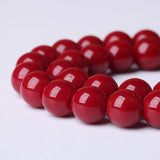 6mm 61pcs Pomegranate Red Glass Beads Natural Round Loose Beads Crystal Energy Stone Healing Power for Jewelry Making 1 Strand 15" (6mm, Pomegranate Red Glass) 6mm