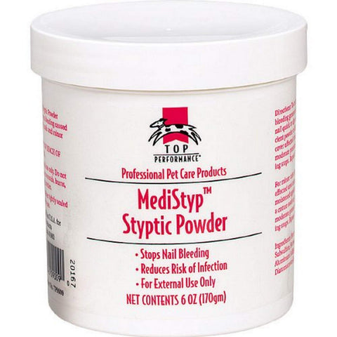 Top Performance MediStyp Pet Styptic Powder with Benzocaine — Fast-Acting First Aid Powder for Treating Minor Cuts and Abrasions on Pets, 6 oz. 6-Ounce