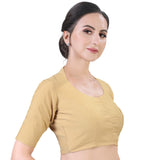 Studio Shringaar Women's Polyester Solid Short Sleeve Saree Blouse