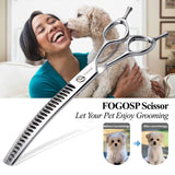 FOGOSP Curved Chunkers Shears Dog Grooming Scissors 7.0 in Professional Downward Thinning Shears for Dogs Cat Pet Japan 440C Stainless Steel Sharp and Durable(7.0 In, Chunker) 7.0 inch