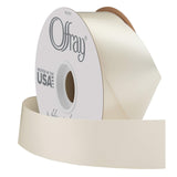 Berwick Offray 1.5" Wide Double Face Satin Ribbon, Antique White Ivory, 50 Yds 50 Yards Solid