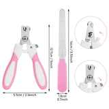 cobee Dog Nail Clipper with Nail File, Stainless Steel Cat Nail Clipper Professional Pet Nail Clipper Suitable for Puppies Kittens with Safety Lock and Protective Guard to Avoid Over Cutting (Pink) Pink