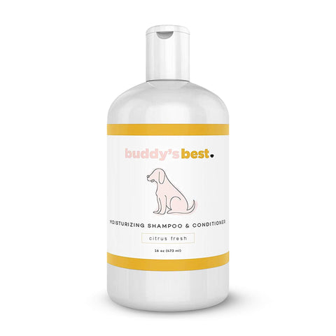 Buddy's Best Dog Shampoo for Smelly Dogs - Skin-Friendly, Oatmeal Dog Shampoo and Conditioner for Dry and Sensitive Skin - Moisturizing Puppy Wash Shampoo, Citrus Fresh Scent, 16oz 16 Fl Oz (Pack of 1)