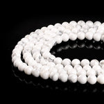 Natural Stone Beads 4mm White Howlite Gemstone Round Loose Beads Crystal Energy Stone Healing Power for Jewelry Making DIY,1 Strand 15"
