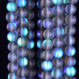 Asingeloo 60PCS 6mm Natural Gray Mystic Aura Quartz Gemstone Frosted Matte Titanium Round Loose Spacer Beads 15 inch Full Strand Crystal Healing Power Quartz Grey Mystic Aura