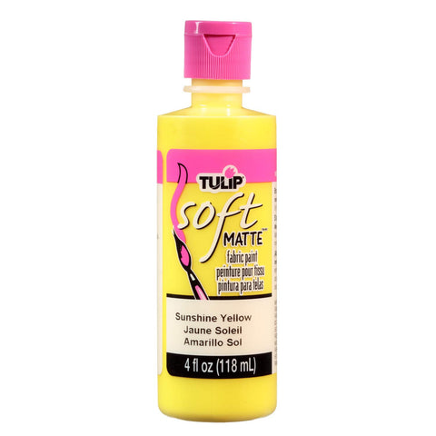 Tulip Soft Paint 20406 Sfp 4Oz Matte Sunshine Yellow, 4 Fl Oz (Pack of 1) 4 Fl Oz (Pack of 1)