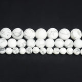 60pcs 6mm Natural Stone Beads Matte Howlite Beads Energy Crystal Healing Power Gemstone for Jewelry Making, DIY Bracelet Necklace