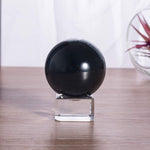 LONGWIN 40mm(1.6 inch) Solid Mini Fengshui Crystal Ball Healing Crystals(Black) Black
