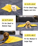 Kwispel Dog Bath Towel - Super Absorbent Microfiber Dog Towel for Small Medium Large Dogs and Cat, Yellow & Grey 19.7" x 39.4"