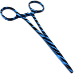 Dog Pet Ear/Nose Hair Puller Grooming Hemostat Locking Forceps Pliers, 5.5" (14cm), Straight (Blue Swirls) Blue Swirls
