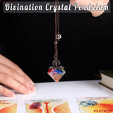 DUQGUHO Pendulum Crystal Chakra Pendulum Dowsing Natural Healing Crystal Quartz Gemstone Pendulum Crystal Energy for Divination Witchcraft Balancing Meditation 2#multicolor-7 Chakra