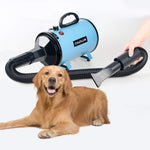 CHAOLUN High Velocity Dog Dryer Blower, Dog Grooming Dryer, Dog Blow Dryer 3.8HP, Pet Hair Dryer with Heater, Stepless Adjustable Speed, Blue