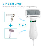 TekkPerry Pet Hair Dryer, 2 in 1Pet Grooming Dryer with Slicker Brush, Adjustable 2 Temperatures Settings, Quiet Portable Dog Dryer Brush, Dog and Cat Hair Brush for Small and Medium Dogs and Cats