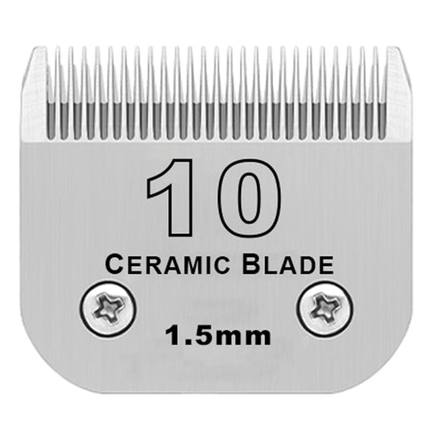 Detachable Pet Dog Grooming Clipper Ceramic Blade,Compatible with Andis Size 10 Cut Length 1/16"(1.5mm),Compatible with Oster A5,Wahl KM Series Clippers 10# 1.5mm