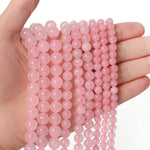 60pcs 6mm Natural Rose Quartz Gemstone Beads Energy Healing Crystal Round Loose Stone Beads for Jewelry Making, DIY Bracelets Necklaces