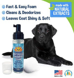 Foaming Dry Pet Shampoo No Rinse Cleaner | Natural Waterless Foam Mousse for Dogs and Cats | Best for Bathless Cleaning & Pet Odor Eliminator | Made in USA - 1 Bottle 8oz Oatmeal