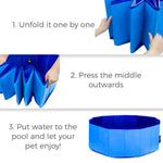 Zento Deals Foldable Dog Pool – Portable Kiddie Swimming Pool – Collapsible Pool for Large and Small Dogs - Pet Bathing Tub Outdoor and Indoor (1 pc - Blue) 1 Pc - Blue