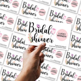 50 Bridal Shower Scratch Off Game Cards, Bride Shower Party Activity Games, Wedding Shower Ideas, Mini Size 2X3.5 inches, Bachelorette Party Scratch off Cards Tickets