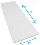 AK TRADING CO. High Density Upholstery Foam Cushion, Polyurethane Foam Sheet - Made in USA - 5" H x 24" W x 72" L,White 5x24x72