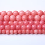 38pcs 10mm Natural Pink Jades Beads Rhodochrosite Chalcedony Round Beads for Jewelry Making DIY Bracelet Crystal Energy Healing Power Stone (10mm, Pink Chalcedony)