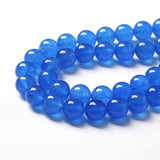45pcs 8mm Natural Blue Jades Chalcedony Stone Beads Round Loose Spacer Beads for Jewelry Making DIY Bracelets Crystal Energy Healing Power Stone (8mm, Blue Chalcedony)