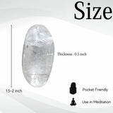 Clear Quartz Palm Stone - Massage Worry Stone for Natural Body Chakra Balancing, Reiki Healing and Crystal Grid Clear Quartz