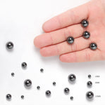 60pcs 6mm Natural Black Hematite Gemstone Beads Energy Healing Crystal Round Loose Stone Beads for Jewelry Making, DIY Bracelets Necklaces