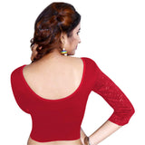 Life Win Stretchable Blouse 28 to 46 Size Cotton Lycra for Women (Pack of-3) Red::Gajr1::Pink