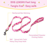 QQPETS Dog Harness Leash Set Adjustable Heavy Duty No Pull Halter Harnesses for Small Medium Large Breed Dogs Back Clip Anti-Twist Perfect for Walking (XS(12"-18" Chest Girth), Daisy) XS(12"-18" Chest Girth)