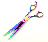 LILYS PET Professional PET Grooming scissors Kit,Coated Titanium,Sharp and Strong Stainless Steel Blade for Dogs Cats Hair Cutting,3 Pieces of Scissors with a Comb and a Case (7.0 inches, Rainbow) 7.0 inches