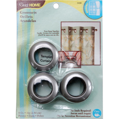 Dritz 1", Pewter Curtain Grommets, 8 Count Round 1 in