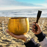 Relaehih Tibetan Singing Bowls with 7 Chakra Crystal and Healing Stones for Meditation, Mindfulness, Yoga, Great Meditation Accessories, Gifts for Women Men (5.5" Hand-Hammered Bowl & Crystals) 5.5" Hand-Hammered Bowl & Crystals