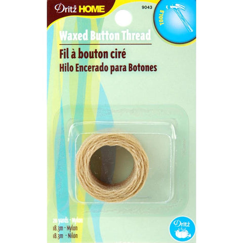 Dritz Home 9043 Waxed Button Thread, 20-Yards,Natural 1 Pack
