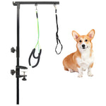 PetierWeit Dog Grooming Arm with Clamp Collapsible Dog Grooming Table Arm Foldable Pet Grooming Arm with Loop Noose Two No Sit Haunch Holder Height Adjustable Pet Grooming Tool for Medium Small Pets